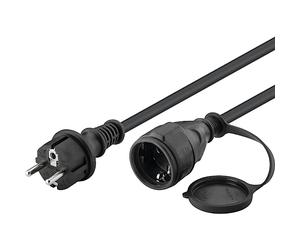 Goobay 71472 Alargador de alimentación con IP44 para uso en exteriores; alargador impermeable con toma de contacto de tierra (tipo F, CEE 7/4) > clavija contacto tierra (tipo F, CEE 7/7) 5 m