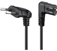 Goobay 73017 - Cable de alimentación con enchufe europeo, 1 m, color negro