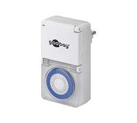 goobay 73289 Temporizador analógico para exteriores - IP44 - ciclo de 30 minutos - tapa de protección - apto para exteriores - protección contra salpicaduras de agua