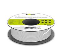 Goobay 74021 - Cable coaxial de antena (120 dB, para las máximas exigencias en el ámbito de los sistemas satélite y BK, 4 x apantallado, CCS, 100 m), color blanco