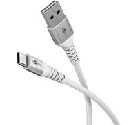 Goobay Cable USB-A a USB-C 60W / 3m / Textil Flexible / Carga de 480 Mbits / Supersuave / Compatible con Samsung, Xiaomi, Google, Nothing Phone / Blanco / 74532