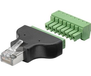 Goobay 76736 cambiador de género para cable terminal block 8-pin rj-4
