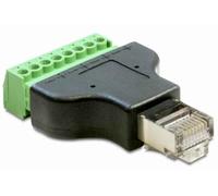 Goobay 76736 Terminal Block 8 pines - Conector RJ45 (8P8 C) Negro