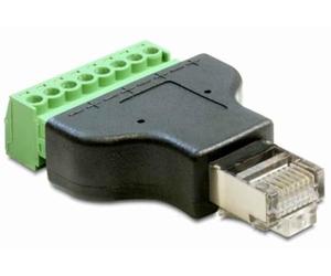 Goobay 76736 Terminal Block 8 pines - Conector RJ45 (8P8 C) Negro