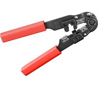 Goobay 77124 Alicates de presión para conectores modulares RJ45 Incluye cortador y pelacables para cables apantallados y sin apantallar