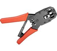 Goobay 77267 Crimpadora Terminales Tenaza Alicates Prensa para prensar clavijas modulares RJ10, RJ11, RJ12, RJ45 incl. corta cables y pelacables