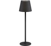 goobay Lámpara de mesa LED inalámbrica (37 cm), regulable con control táctil, 170 lm, luz cálida 3000 K, batería hasta 20 h, IP44 resistente al agua, carcasa metálica, con cable USB-C - negro, 77673