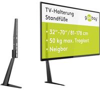 goobay 78770 - Soporte para TV y monitores de entre 32" y 70" (81-180 cm), altura regulable, soporte plano y curvado hasta 50 kg, color negro