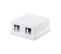 Goobay 79366 Keystone - Carcasa vacía Keystone, conexión de Enchufe sistemática, 2 Puertos, para Cat, Sat, LAN, HDMI, USB, Blanco