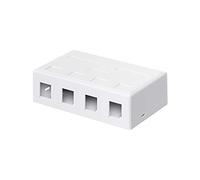 Goobay 79376 Keystone -Carcasa vacía Keystone, conexión de Enchufe sistemática, 4 Puertos, para Cat, Sat, LAN, HDMI, USB, Blanco