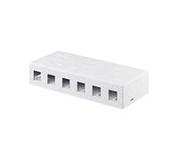 goobay 79379 Keystone - Carcasa vacía Keystone, conexión de Enchufe sistemática, 6 Puertos, para Cat, Sat, LAN, HDMI, USB, Blanco