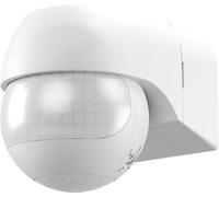 goobay 79593 - Detector de Movimiento Exterior (IP44, 2 sensores, 180° y 360°, 12 m de Ancho de detección, inclinable y orientable, Repuesto para LED de 600 W), Color Blanco