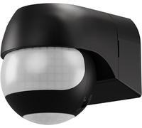 goobay 79597 - Detector de Movimiento Exterior (IP44, 2 sensores, 180° y 360°, 12 m de Ancho de detección, inclinable y orientable, Repuesto para LED de 600 W), Color Negro