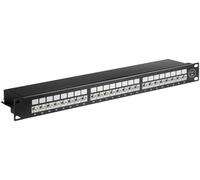 Goobay Panel de parcheo 90854 Cat6a STP 24 puertos 1U Negro