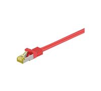 Goobay Cable de conexión RJ45 de 3 m CAT 6A S/FTP (PiMF), 500 MHz, con cable bruto CAT 7, rojo LSZH sin halógenos, cobre