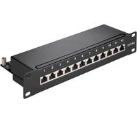Goobay 93796 "Cat 6 A 25,4 cm (10 Pulgadas) Patch Panel, 12 Puerto Negro