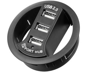 Goobay 93893 - Distribuidor de concentrador de montaje triple USB 2.0 Hi-Speed