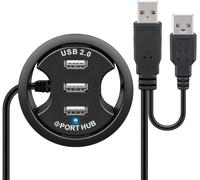 Goobay Concentrador USB DESKHUB 60-SW 3 puertos USB 2.0 60 mm negro