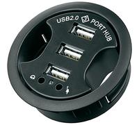 Goobay 93894 - Distribuidor/concentrador de Montaje Triple USB 2.0 Hi-Speed + Audio