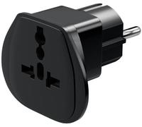 Goobay 94028 adaptador de enchufe eléctrico Tipo F Negro - Adaptador para enchufe (Tipo F, 230 V, 13 A, Negro, 2900 W, Macho/Hembra)