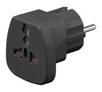 Goobay 94028 adaptador de enchufe eléctrico Tipo F Negro - Adaptador para enchufe (Tipo F, 230 V, 13 A, Negro, 2900 W, Macho/Hembra)
