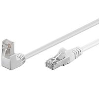 goobay 94177 CAT 5e Cable de enlace 1 x 90 ° acodado, F/UTP, blanco, 0,5 m Longitud