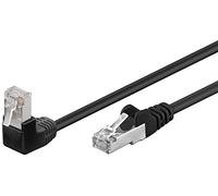 goobay 94186 CAT 5e Cable de enlace 1x 90° acodado, F/UTP, Negro, 0,5 m Longitud