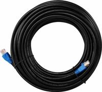 Goobay 94393 Cable de conexión para exteriores/CAT 6 cable/doble revestimiento impermeable/enchufe RJ45 cable Ethernet/cable de red al aire libre 30m / Negro/Cable LAN 30m