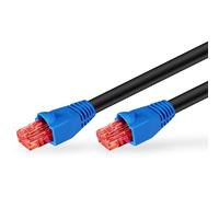 Goobay 94397 Cable de conexión para exteriores/CAT 6 cable/doble revestimiento impermeable/enchufe RJ45 cable Ethernet/cable de red al aire libre 75m / Negro/Cable LAN 75m
