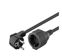Goobay 94700 Cable alargador acodado de alimentación/Enchufe con Toma de Tierra 250V Contacto con Tierra 2 Metros Cable alargador de alimentación para Interiores/Negro / 2m