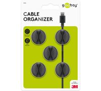 Goobay 95040 organizador de cables universal soporte para cables negro