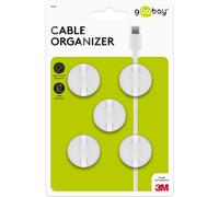 Guía de cables Goobay para el escritorio - paquete de 5, blanco
