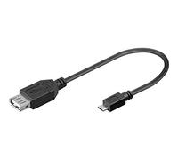 Goobay 0.2m USB 2.0 A/Micro-B 0.2m USB A Micro-USB B Macho Hembra Negro - Cable USB (0,2 m, USB A, Micro-USB B, 2.0, Macho/Hembra, Negro)