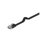 Goobay 95381 CAT 6 Flat-Patch Cable, U/UTP, Black, 10 m Length