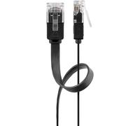 Goobay Cable de red CAT6 U/UTP Flat 15 m RJ-45 a RJ-45 Negro