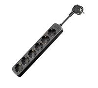 goobay 96049 Regleta Enchufe/Regleta de enchufes múltiples con 6 Tomas de Corriente/Tomas de Contacto Protectoras/Protección táctil/Bloqueo de Seguridad niños / 3500 W / 16 A / 230 V / 1,5m