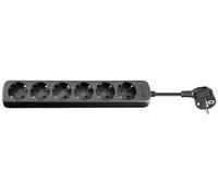 Goobay 96050 base múltiple 3 m 6 salidas ac interior negro