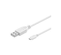 Goobay 96192 Cable de Datos y Cargador Micro USB de Alta Velocidad/USB 2.0 Macho (Tipo A) > USB 2.0 Micro Macho (Tipo B) / Blanco / 0,6m