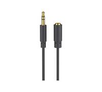 Goobay 97116 Cable de Audio 1,5 m 3.5mm Negro - Cables de Audio (3.5mm, Male, 3.5mm, Female, 1.5 m, Black)