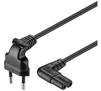 goobay 97346 Cable de alimentación Euro acodado en Ambos Lados; Enchufe Euro Negro (Tipo C, CEE 7/16) > Toma de Aparato C7, Compatible con TV Samsung, LG, Philips, ps4 etc. / 1m