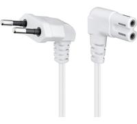 Goobay 97356 Cable de alimentación Euro acodado en Ambos Lados; Enchufe Euro Blanco (Tipo C, CEE 7/16 /> Toma de Aparato C7, Compatible con TV Samsung, LG, Philips, ps4 etc. / 3 m