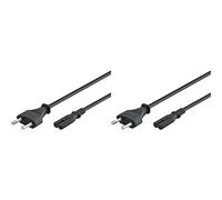 Goobay 97359 - Cable de alimentación 0,5 m, Negro (Paquete de 2)