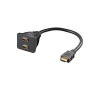 Goobay A 340 G (HDMI 19pin M/2xHDMI 19pin F) HDMI M 2x HDMI F Negro - Adaptador para cable (HDMI M, 2x HDMI F, Macho/Hembra, Negro)
