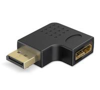 goobay Adaptador Angular DisplayPort 90 Grados a la Derecha, 8K 144Hz, 4K 240Hz, DP 2.1, Conector Gaming a zócalo para PC, Monitor, Tarjeta gráfica - 77131