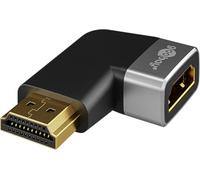 goobay - Adaptador angular HDMI 270° horizontal/enchufe angular 8K @ 60 Hz y 4K @ 120 Hz Enchufe HDMI a toma HDMI Adaptador de extensión de 48 Gbits/HDR, ARC, chapado en oro, 72012