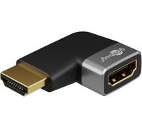 goobay - Adaptador angular HDMI 90° horizontal/enchufe angular 8K @ 60 Hz y 4K @ 120 Hz Enchufe HDMI a toma HDMI Adaptador de extensión de 48 Gbits/HDR, ARC, chapado en oro, 72010