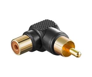 Goobay Adaptador Audio Estéreo Angular RCA Hembra/Macho Negro