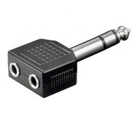 Goobay Adaptador Audio Jack 6.35mm a 2x Jack 3.5mm Macho/Hembra Negro