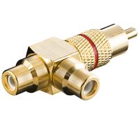 Goobay adaptador cinch y 11388, macho a 2x hembra, dorado, rojo