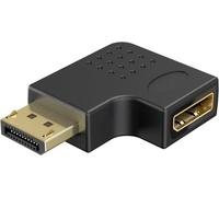 goobay Adaptador de ángulo DisplayPort 90 grados hacia abajo, 8K 144Hz, 4K 240Hz, DP 2.1, conector gaming a zócalo para PC, monitor, tarjeta gráfica - 77130